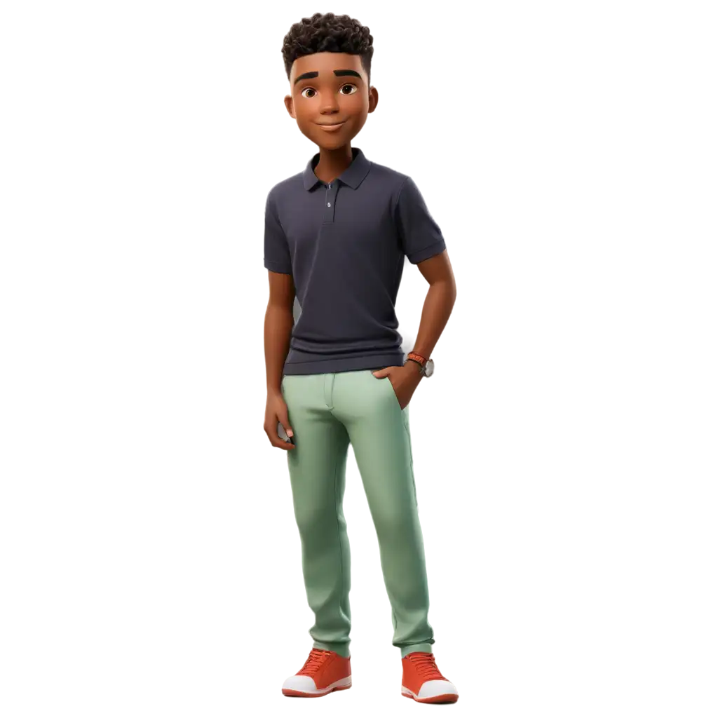 Cartoon-Young-Black-Boy-in-Polo-PNG-Image-Creative-Illustration-for-Diverse-Applications