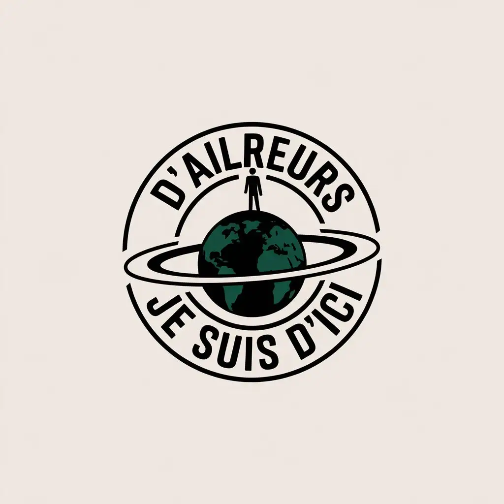 LOGO Design for Dailleurs je suis dici Man Earth and Solar System Theme for Technology Industry