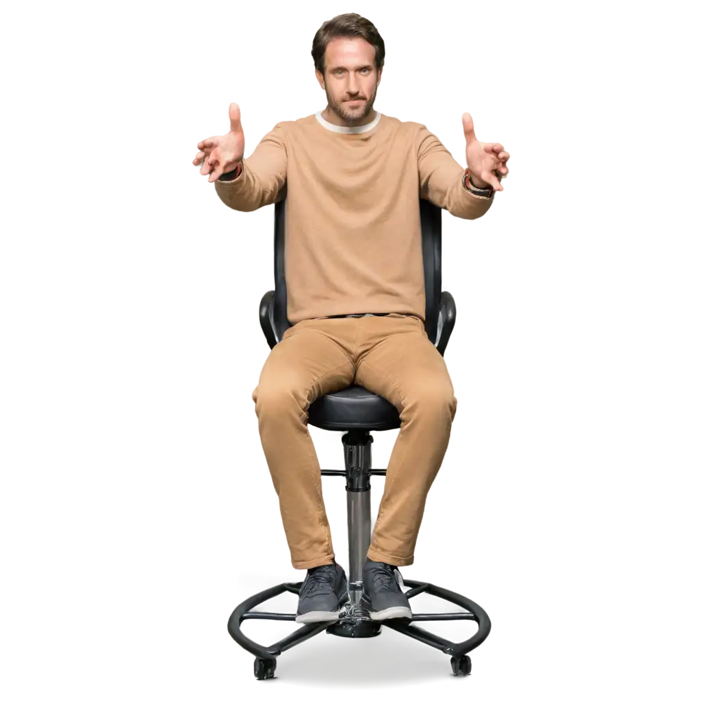 PNG-Image-of-a-Man-Sitting-on-a-Spinning-Chair-Facing-Forward-High-Quality-for-Digital-Use