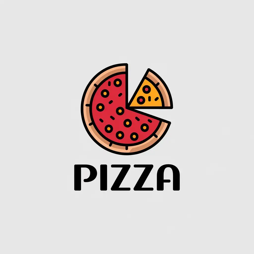 a vector logo design,with the text "pizza", main symbol:pizza look,Moderate,clear background