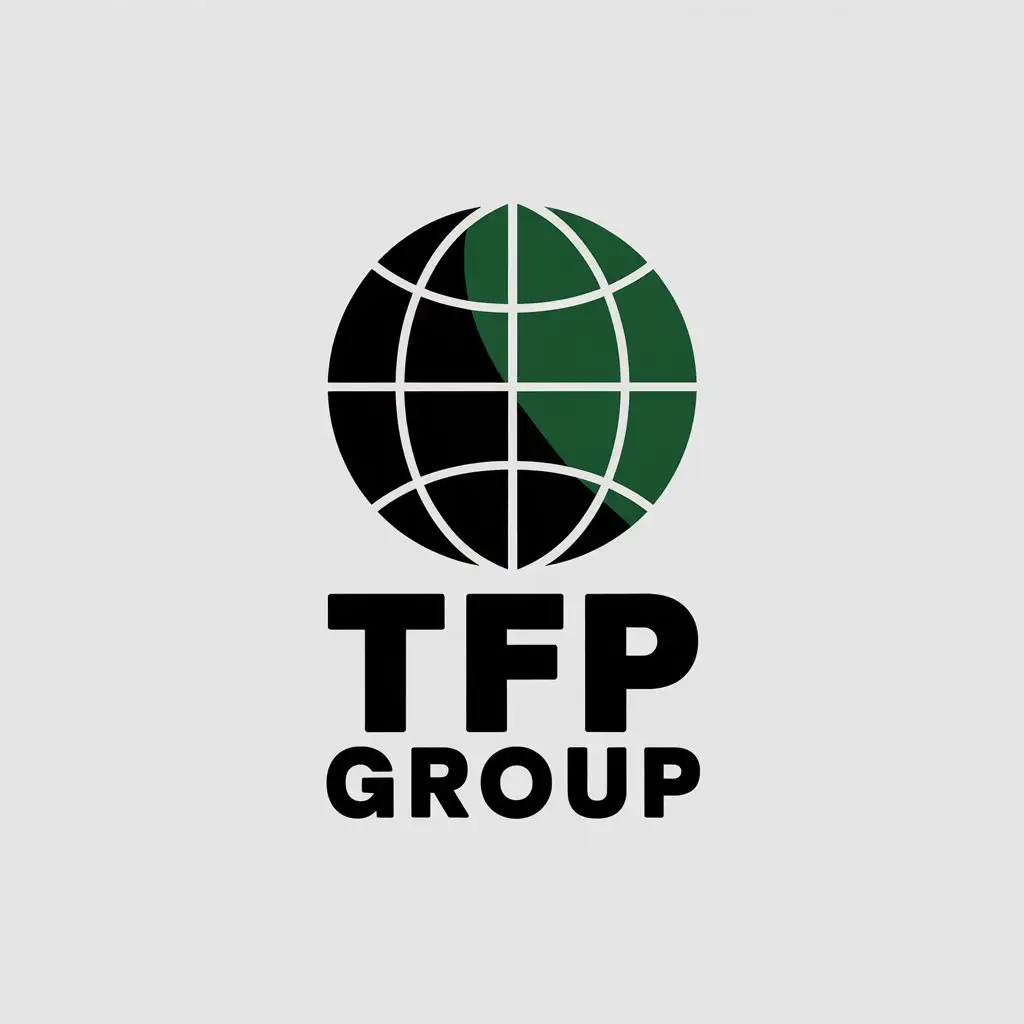 a vector logo design,with the text "TFP Group", main symbol:glob,Moderate,be used in Retail industry,clear background