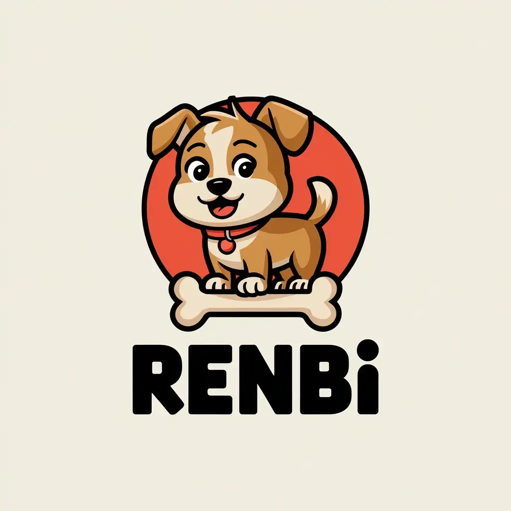 LOGO Design for RENBI Lively Pet Dog with Colorful and Playful Theme