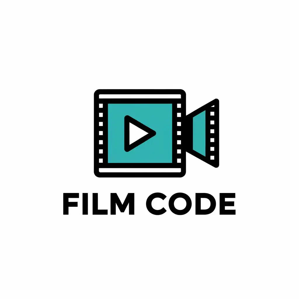 a vector logo design,with the text "film code", main symbol:movie,Moderate,be used in Internet industry,clear background