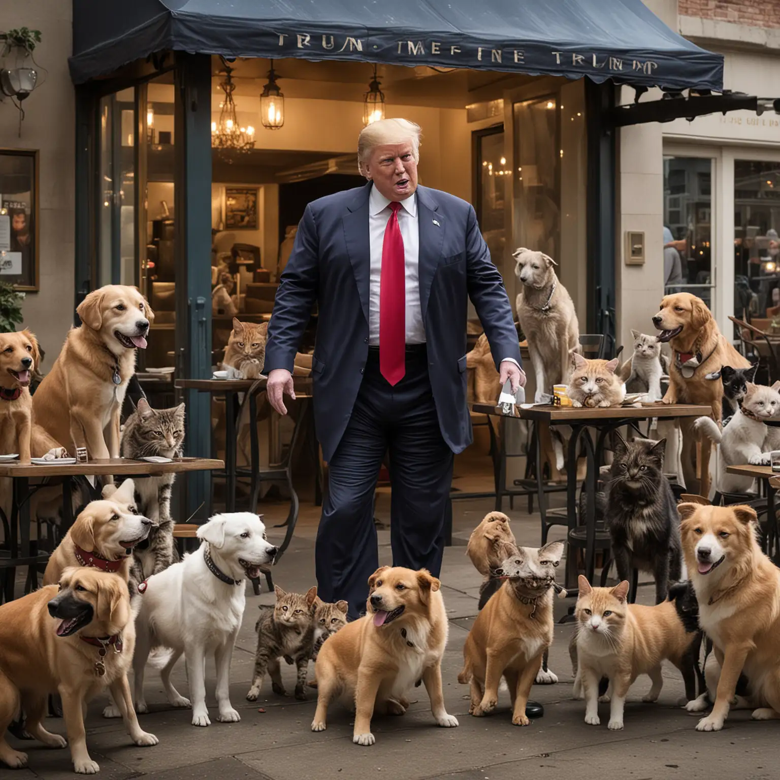 Former President Trump Bravely Saves Pets from Restaurant Fire