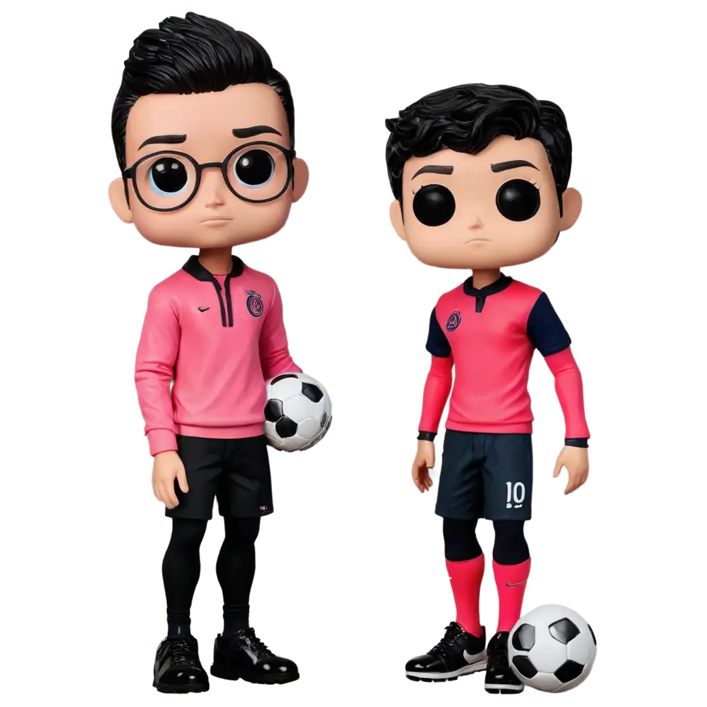 Funko-Pop-PNG-Character-with-Soccer-Ball-PSG-Apparel-and-Nike-Messi-Sneakers