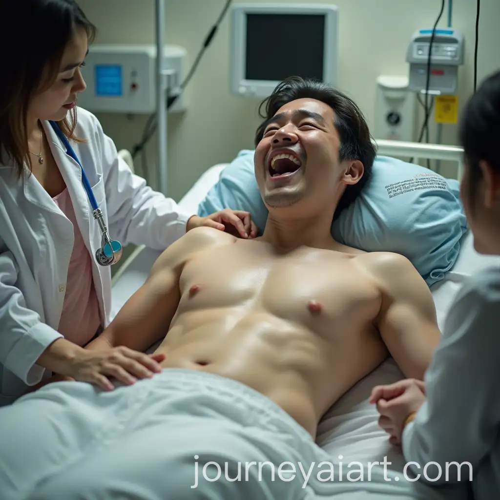 Korean-Man-Giving-Birth-in-Hospital-Room-Surrounded-by-Medical-Team