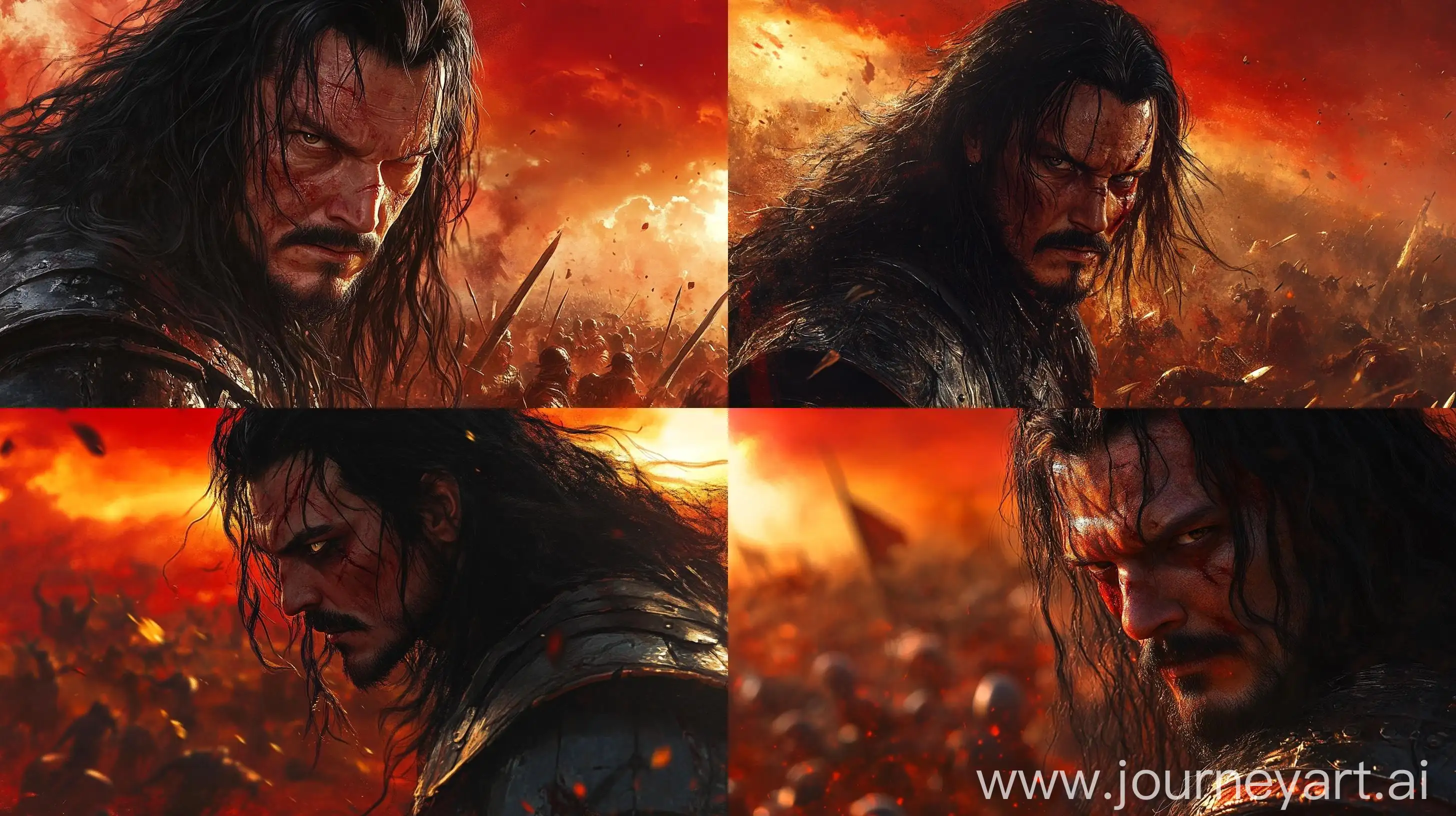 Epic-Battle-Scene-with-Vlad-Tepes-in-Dramatic-Sunlit-Battlefield