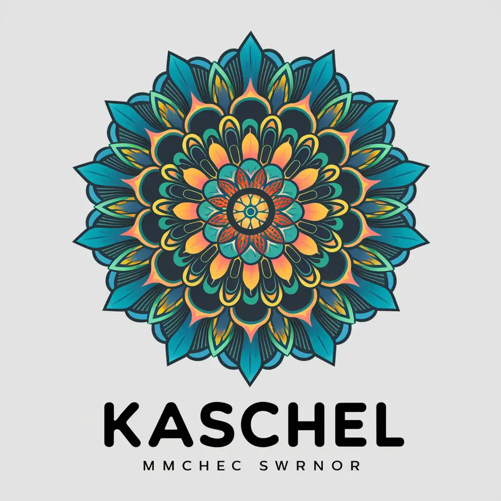 LOGO Design For Kaschel Psychedelic Space Abstract Mandala with Music Theme