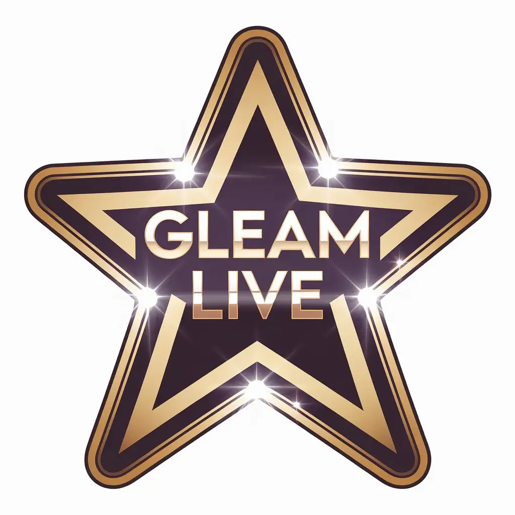 a vector logo design,with the text "GLEAM LIVE", main symbol:G,Moderate,clear background