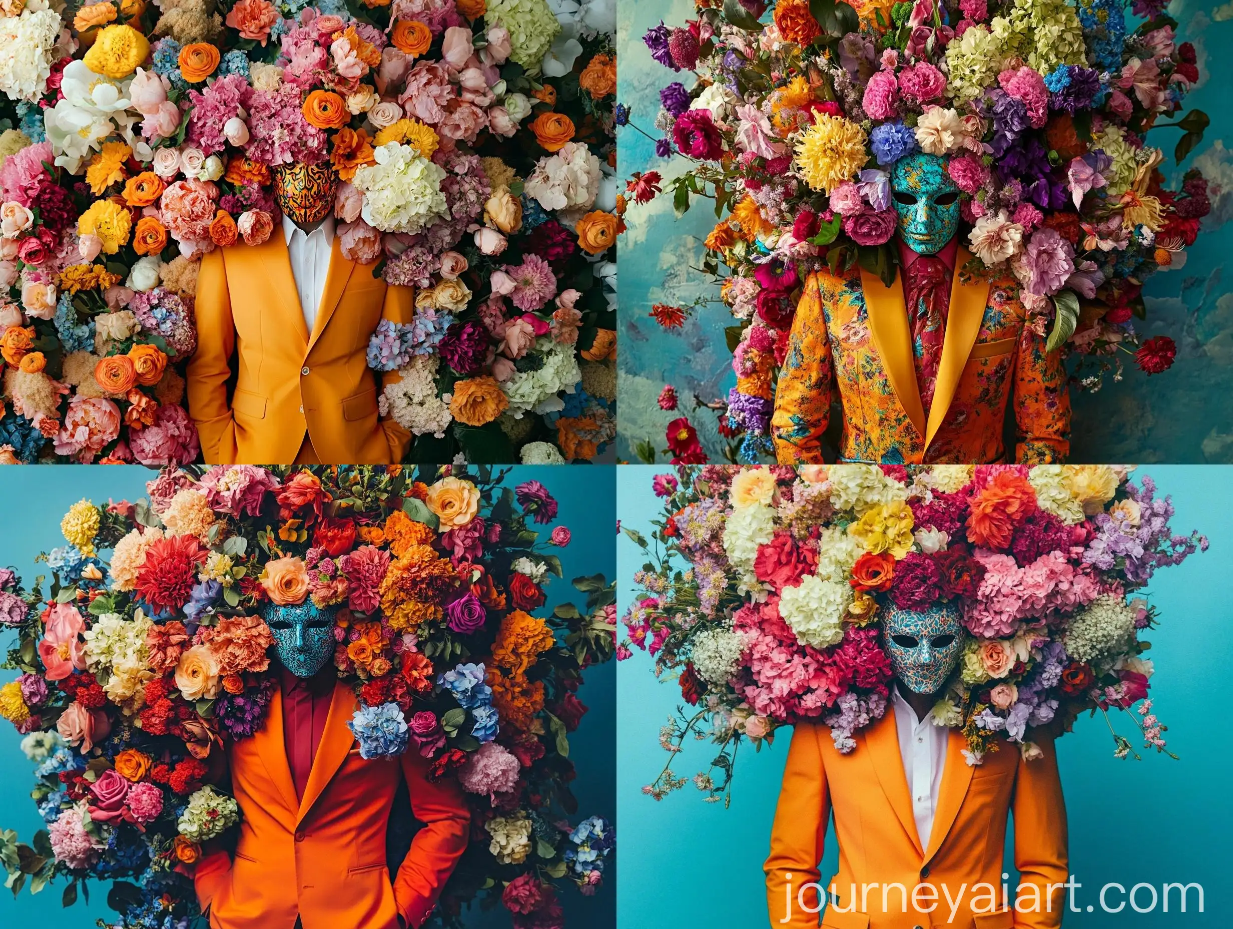Creative-Social-Media-Marketing-Agency-Man-in-Vibrant-Floral-Suit-and-Mask