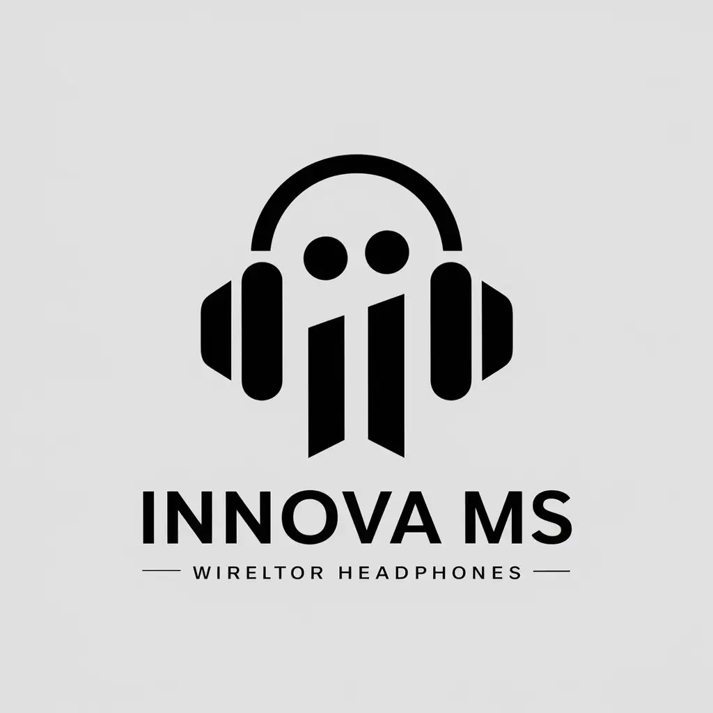 a vector logo design,with the text "INNOVA MS", main symbol:Wireless headphones,complex,be used in Headphones industry,clear background