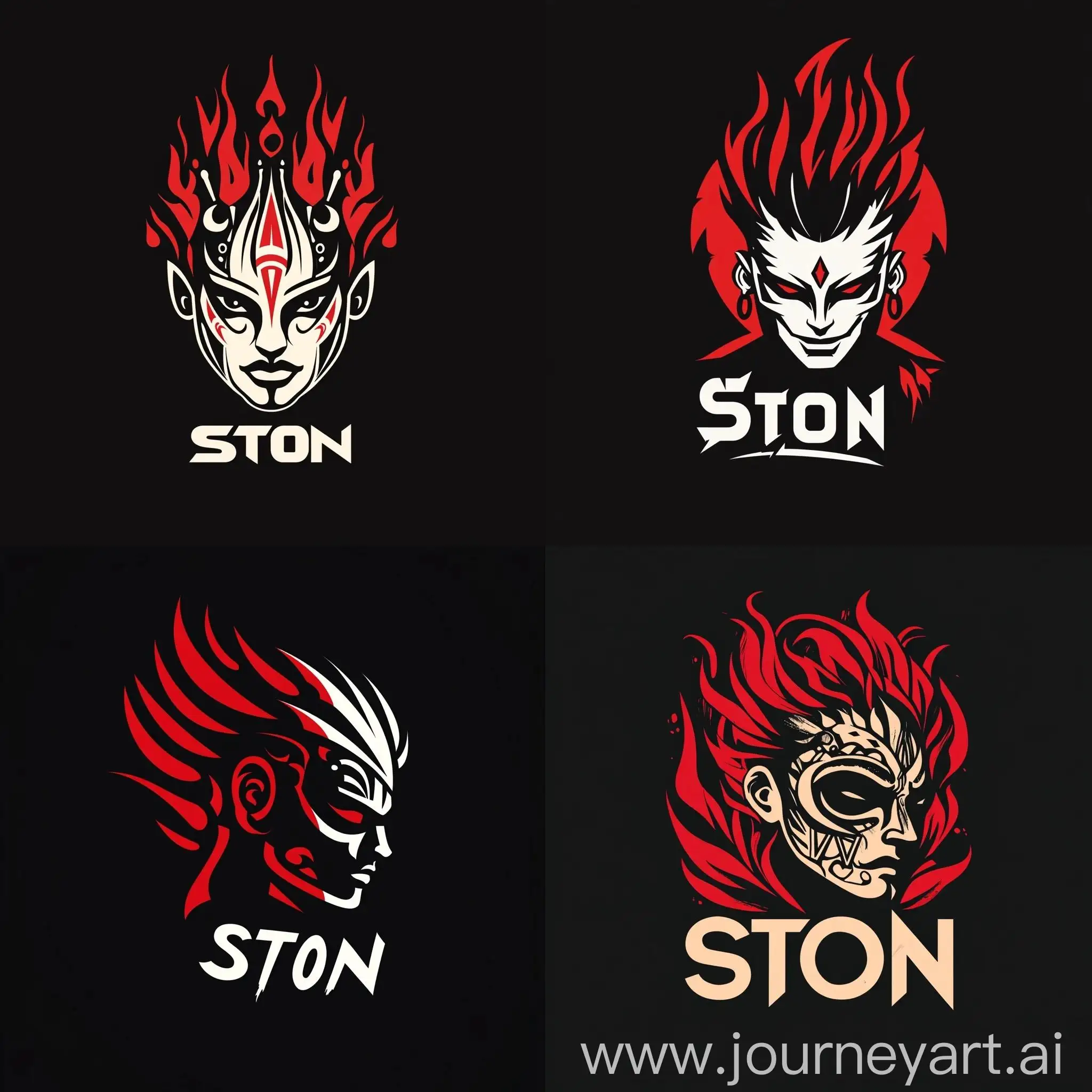 Bold-Tribal-Warrior-Tattoo-Studio-Logo-Design-in-Black-and-Red