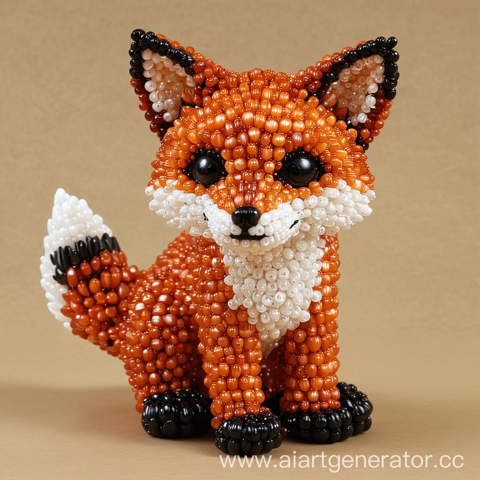 Adorable-Fox-Cub-Made-from-Beads