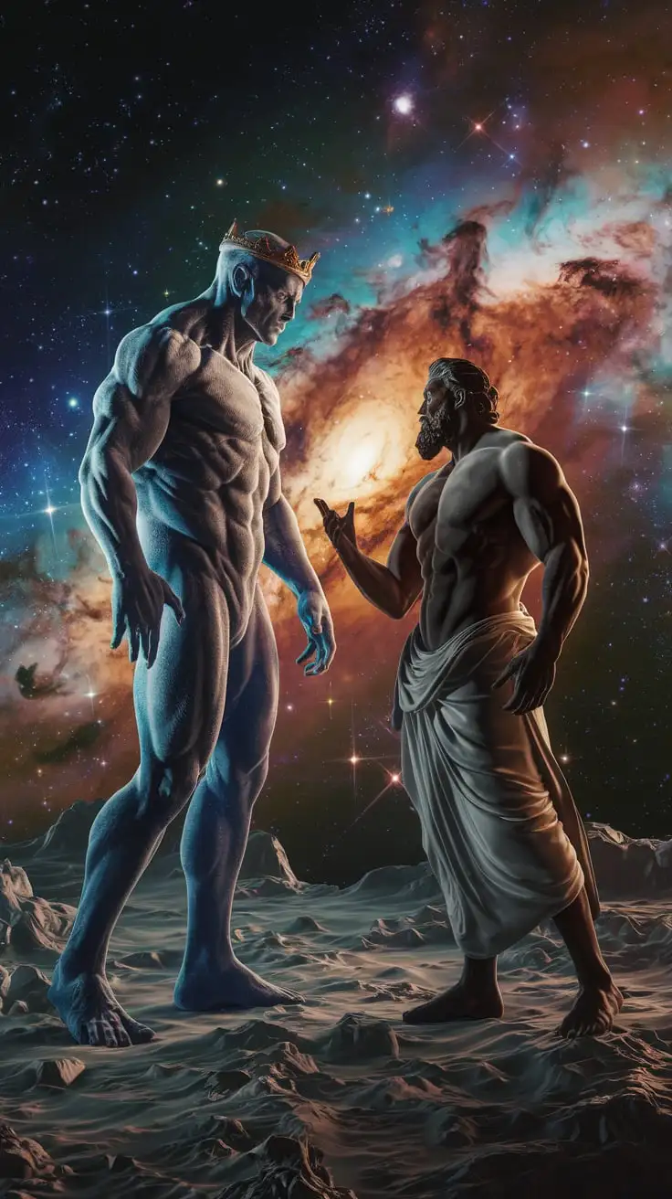 Cosmic-Encounter-Between-an-ExtraTerrestrial-Titan-and-a-Greek-God-in-Space