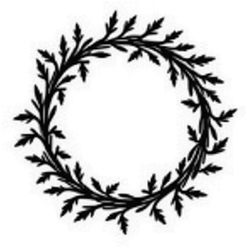 Christmas wreath silhouette vector art white background