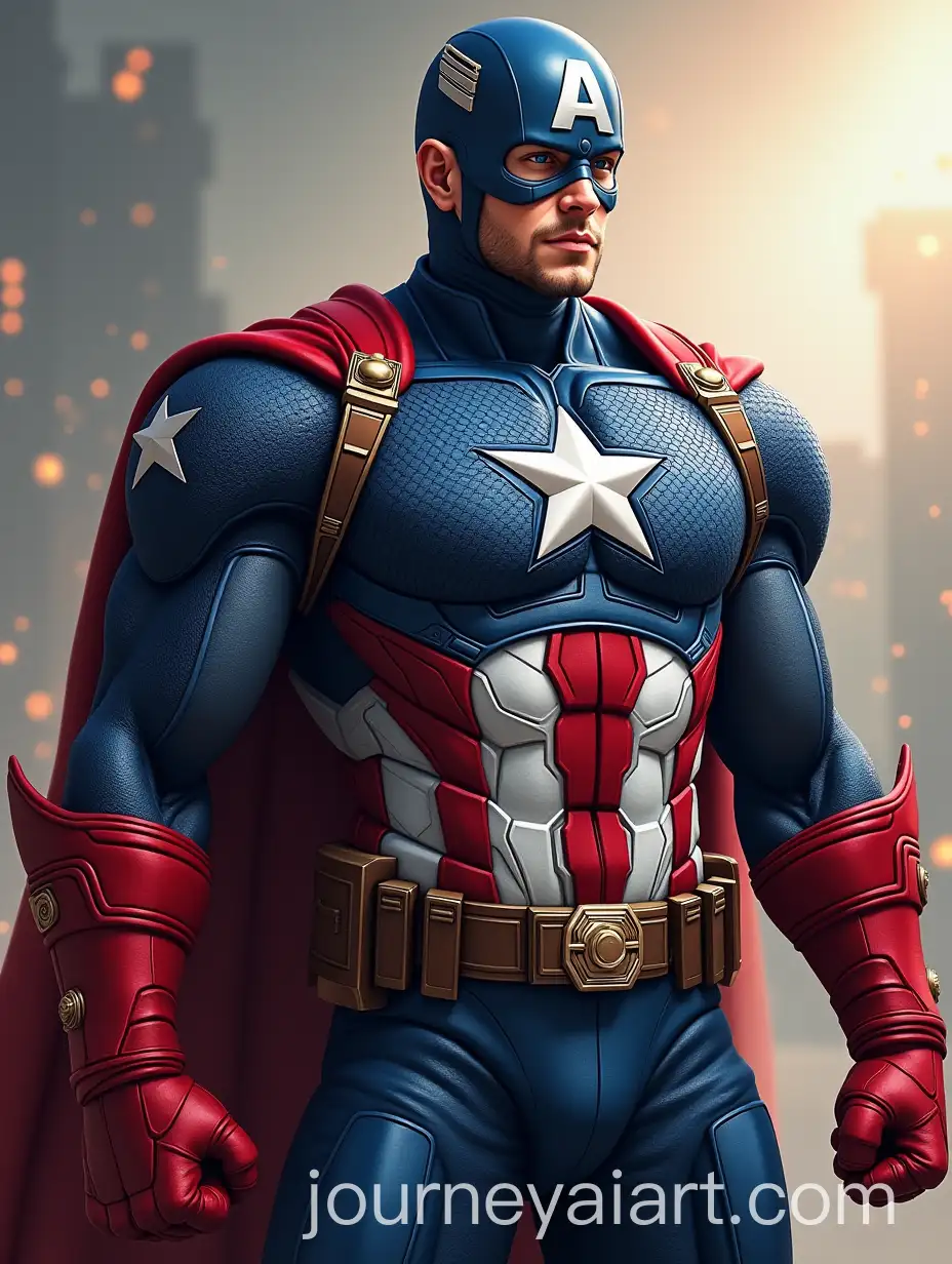 Captain-America-Merged-with-Mega-Man-in-ActionPacked-Scene