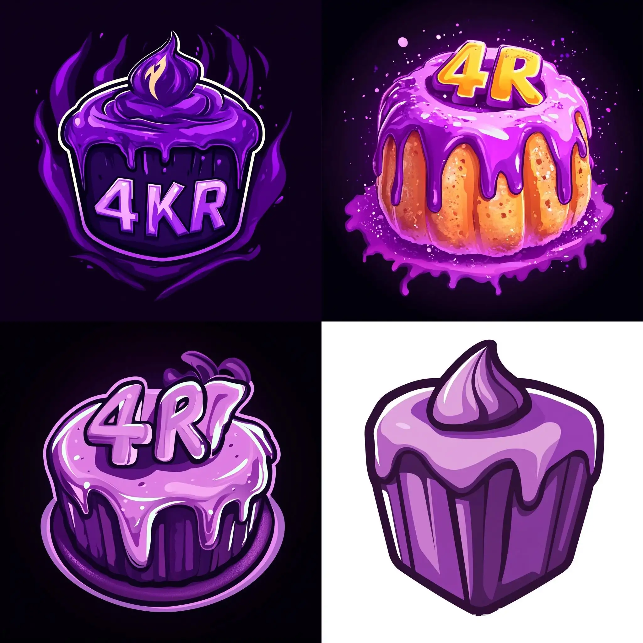 Esport-Logo-Design-Team-4Kar-with-Purple-Colors-Featuring-a-Pound-Cake