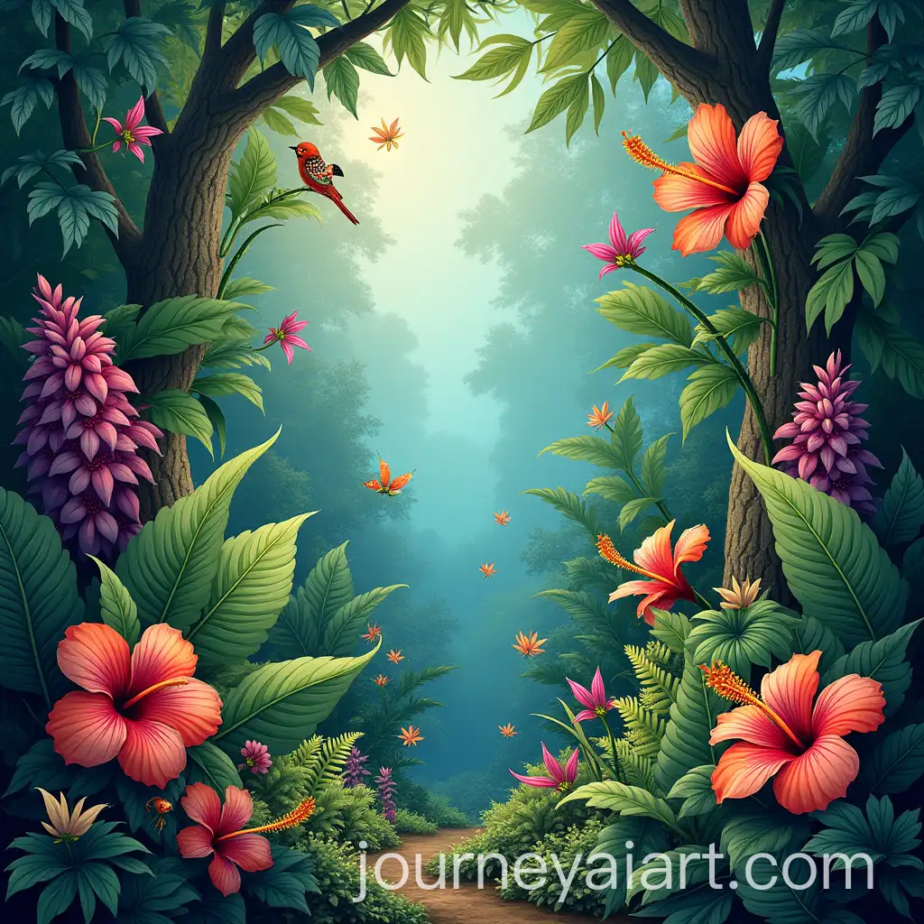 Enchanted-Garden-with-Exotic-Plants-and-Colorful-Flowers
