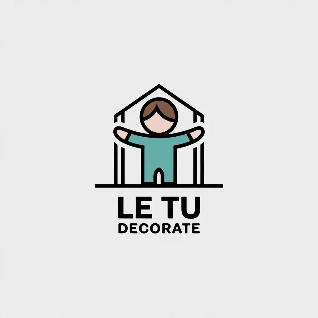 a vector logo design,with the text "le tu decorate", main symbol:children,Minimalistic,be used in Real Estate industry,clear background