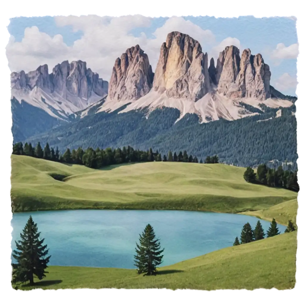 Watercolor-Alpe-di-Siusi-Dolomite-Italy-PNG-Image