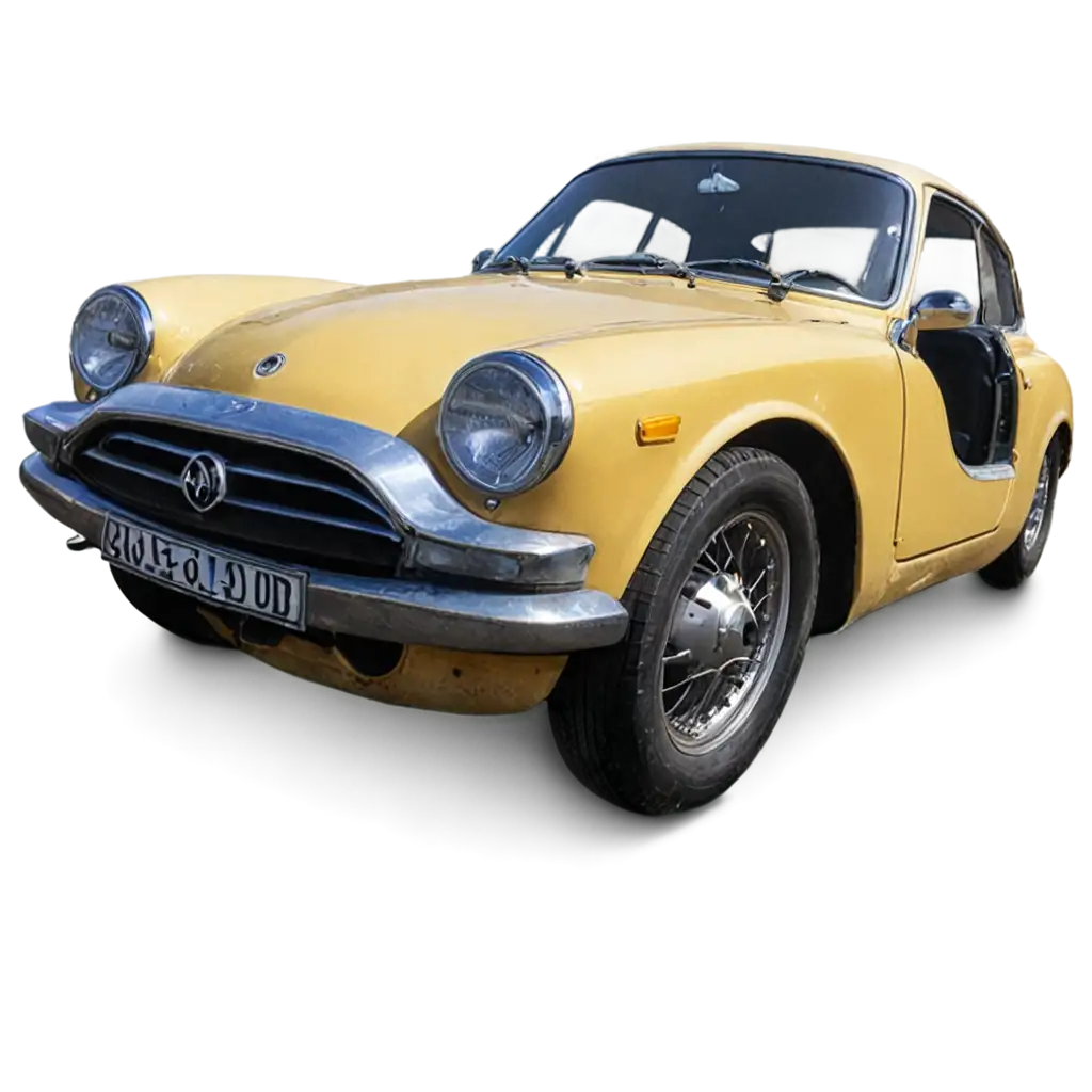 Old-Yellow-Alpine-Car-PNG-Facing-Forward-HighQuality-Image-for-Various-Applications