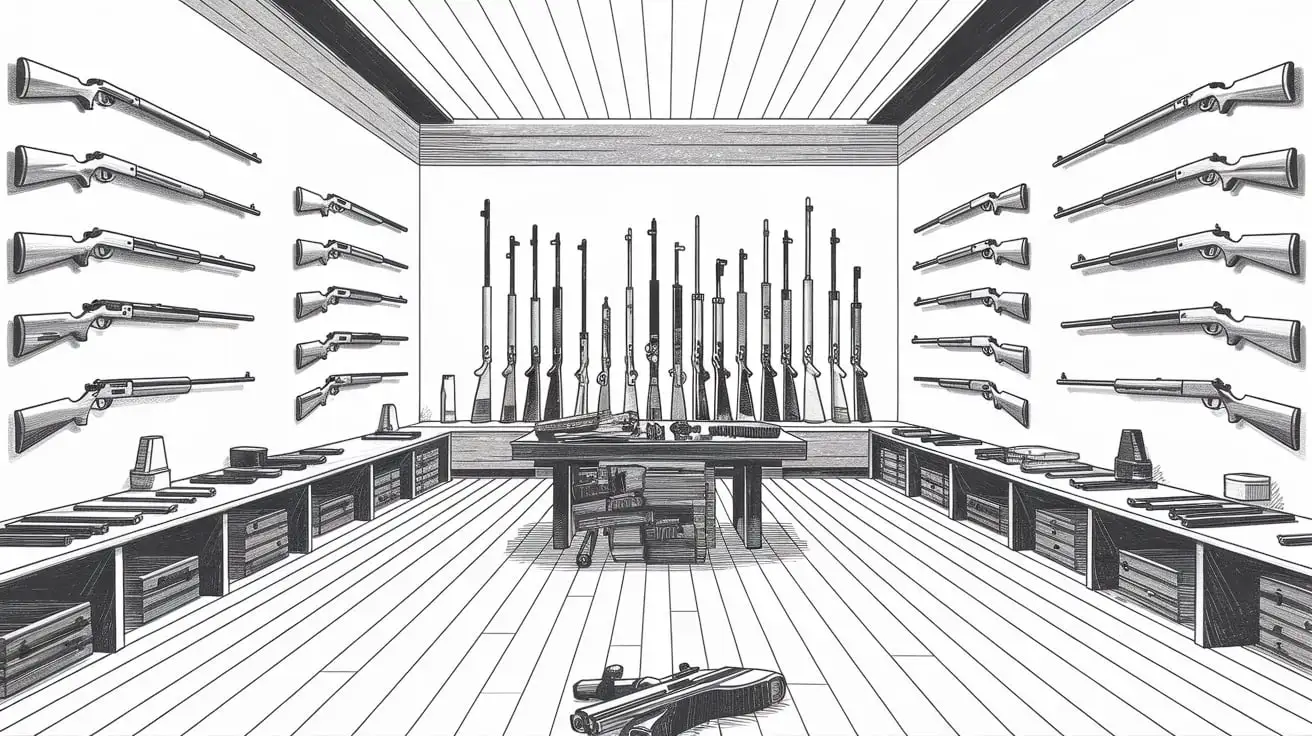 HandDrawn-Sketch-of-Diverse-Firearms-Collection