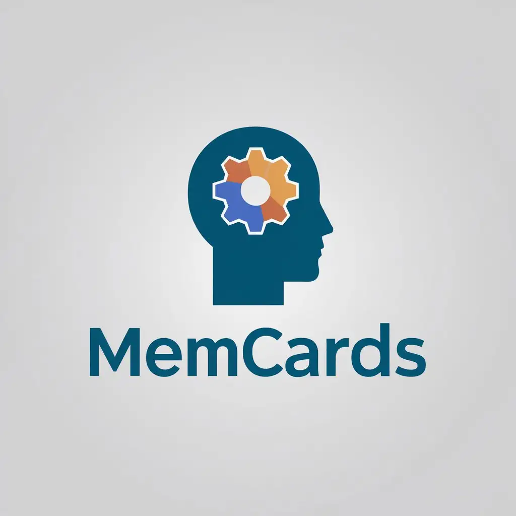 LOGO-Design-For-MemCards-Human-Head-with-Colored-Gear-Icon-Modern-and-Clear-Background