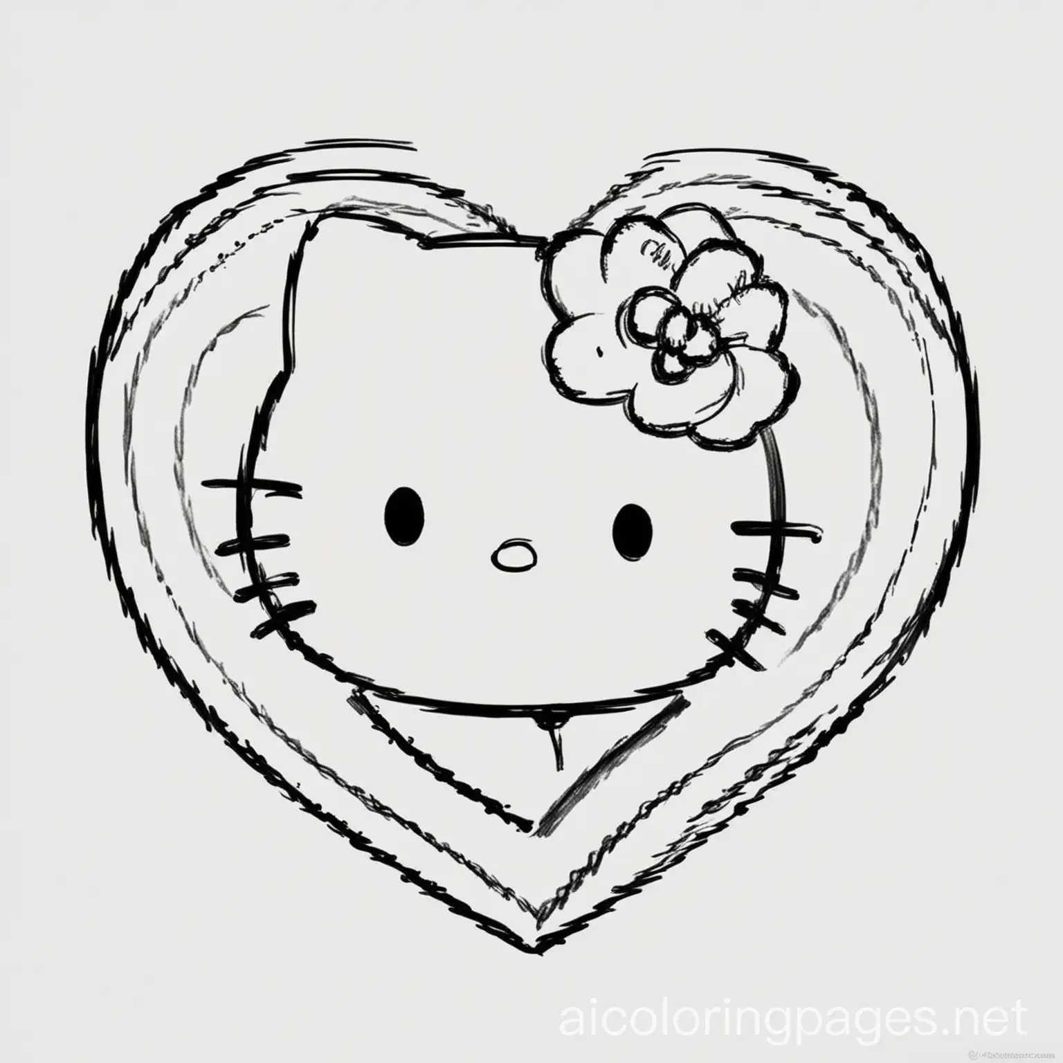 Hello-Kitty-Heart-Coloring-Page-Black-and-White-Line-Art