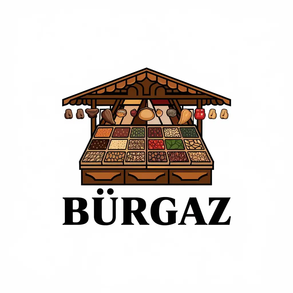 LOGO Design for Burgaz Turkish Spices Dried Fruits Nuts with Modern Style for Home Family Industry