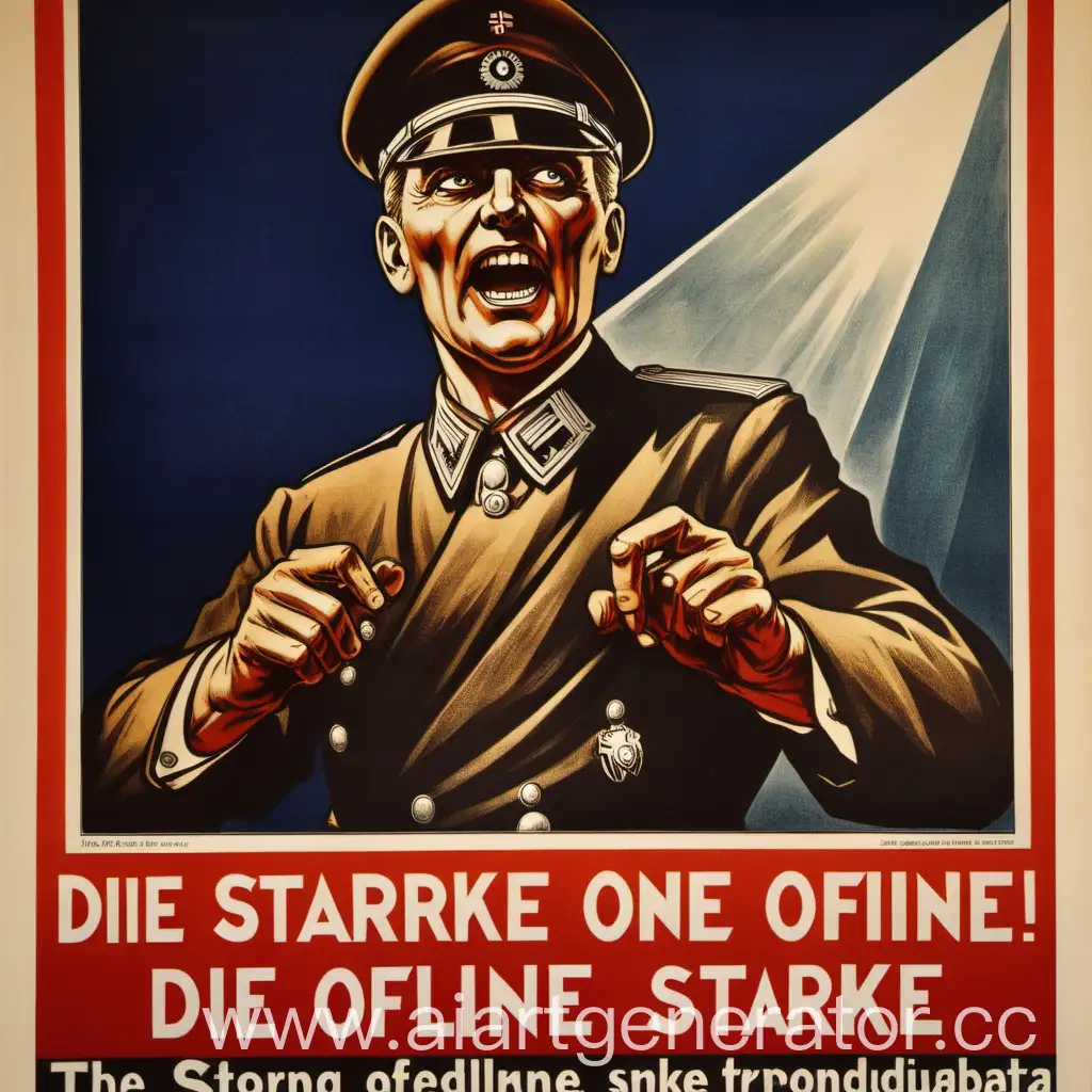 German-Propaganda-Poster-Die-Starke-Featuring-Strong-Figure