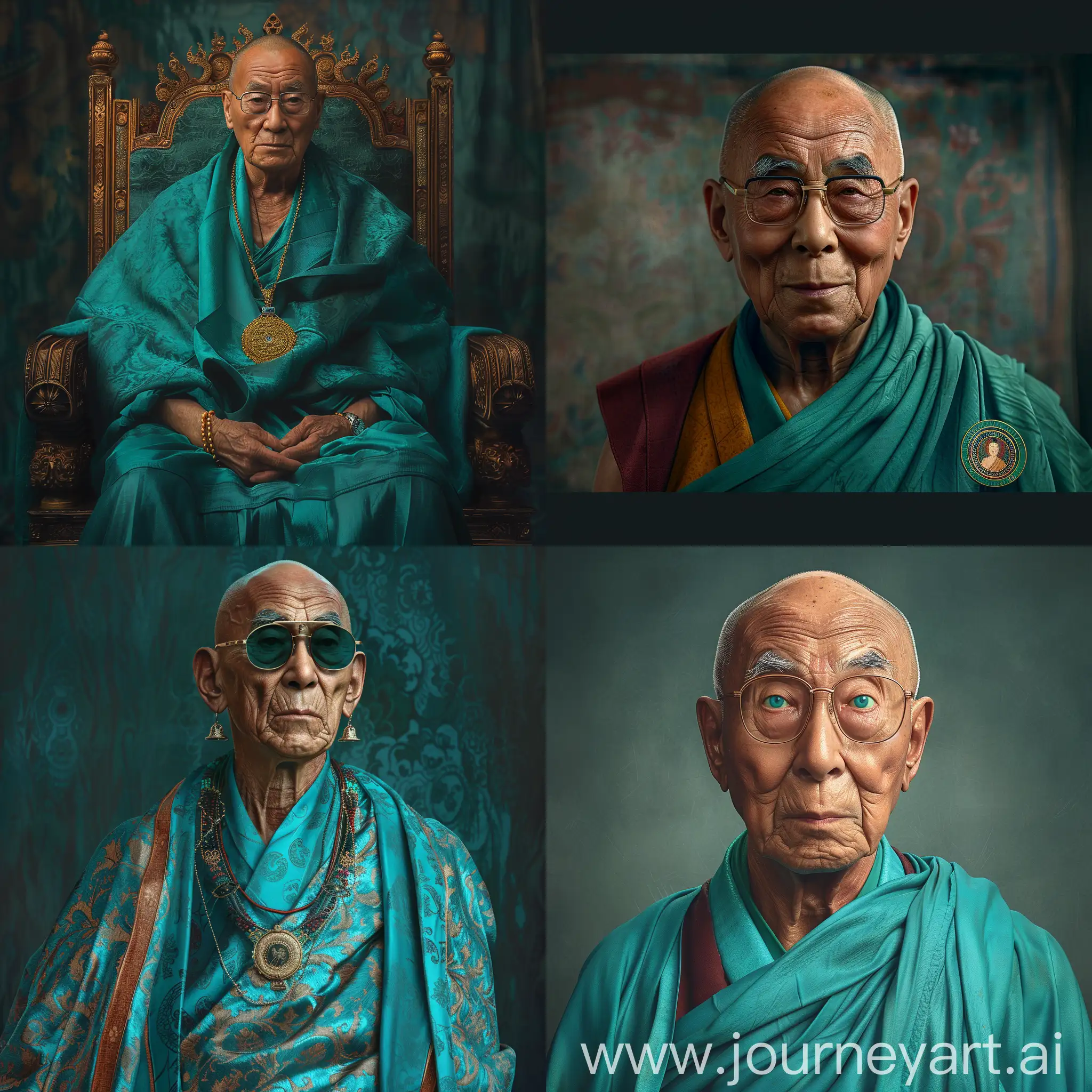 Kalmyk-Dalai-Lama-in-AllTurquoise-Robes