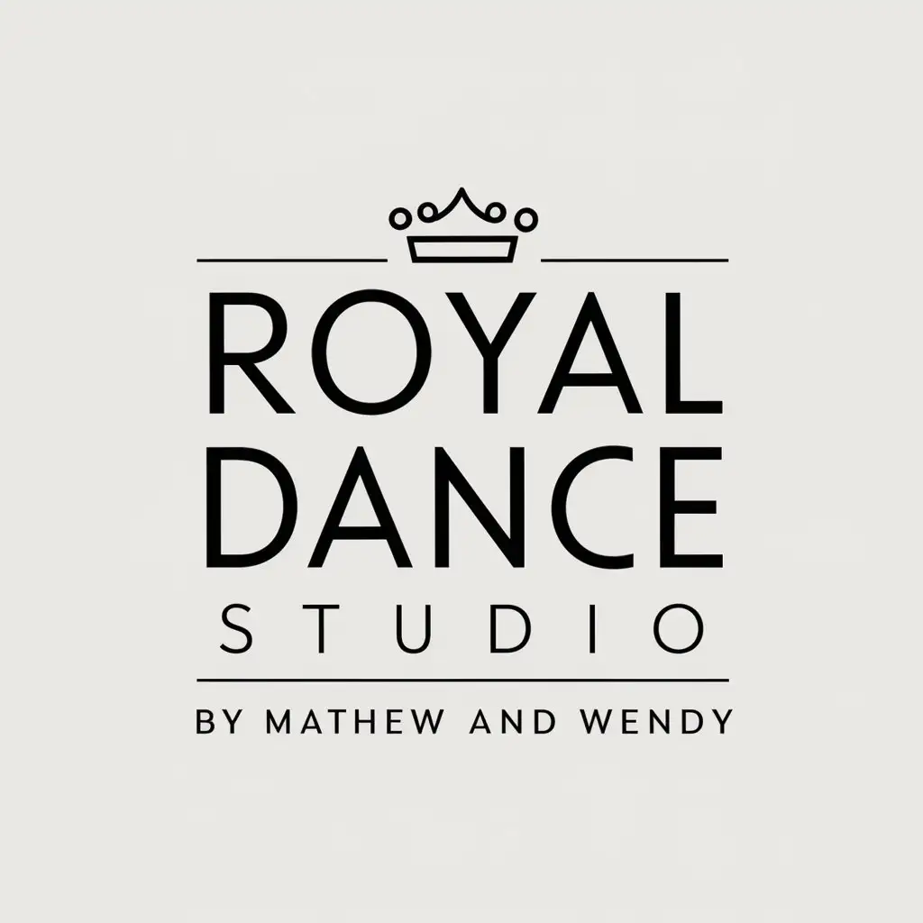 LOGO Design for Royal Dance Studio by Mathew and Wendy Minimalistic Vector Logo with Clear Background