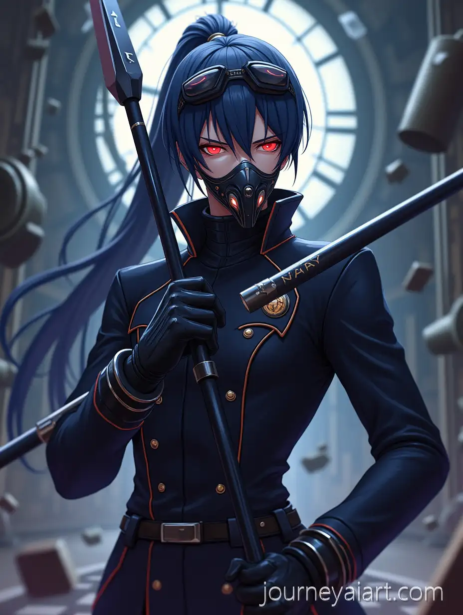 Futuristic-Soldier-in-Arknights-Apocalypse-Theme-with-Sleek-Spear-in-PostApocalyptic-Industrial-Setting