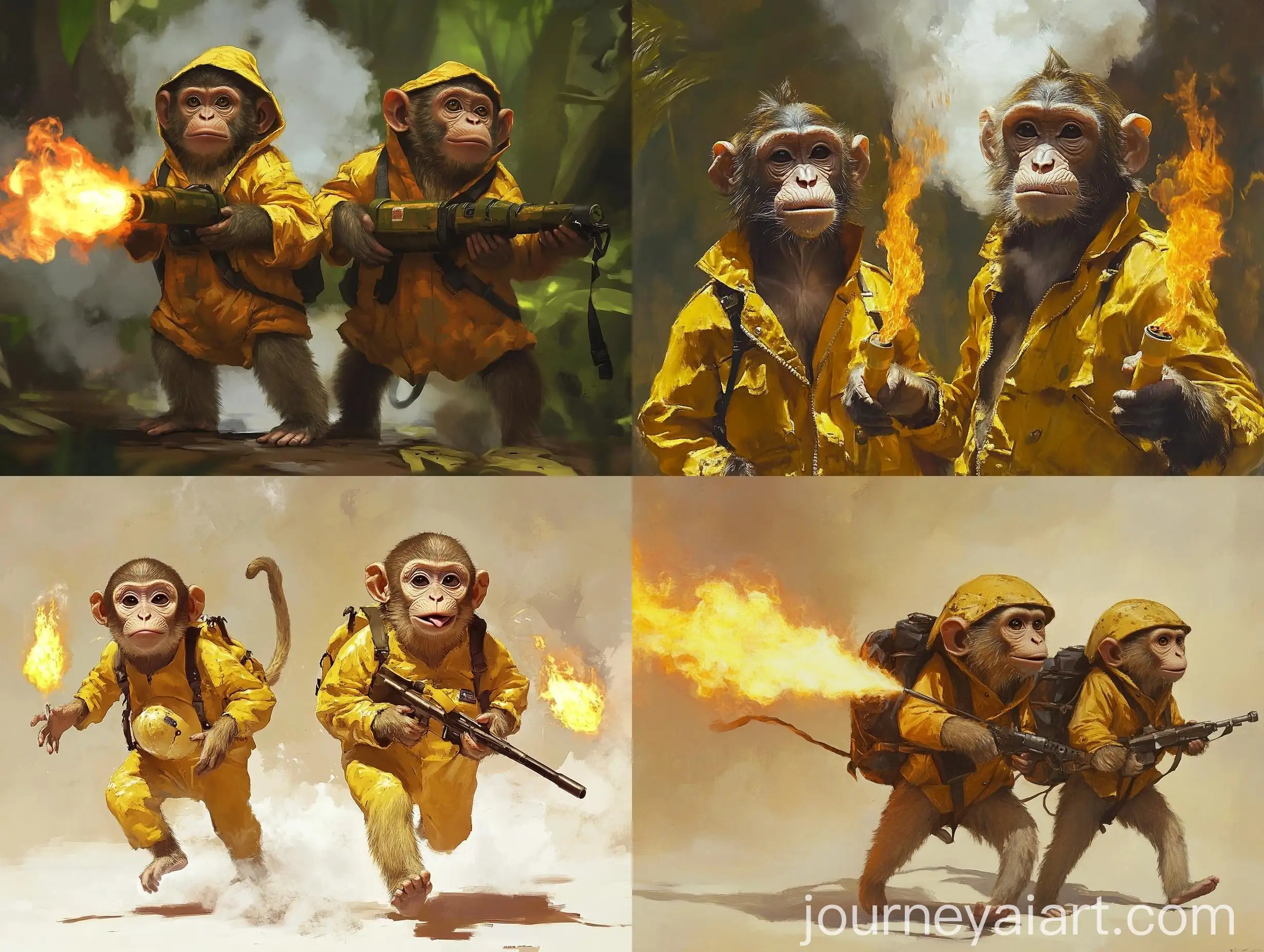 Monkeys-in-Banana-Suits-with-SmokeThrowing-Monkey