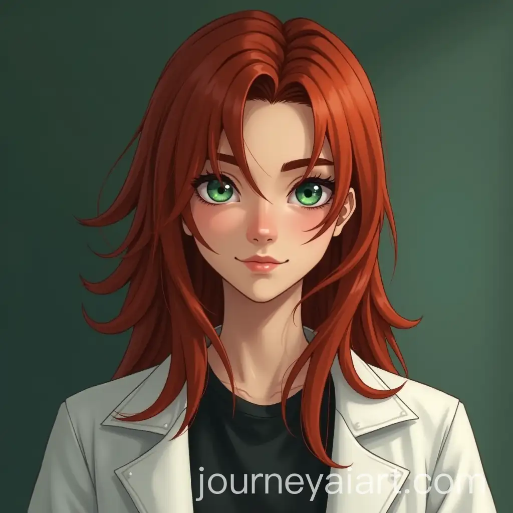 Handsome-Young-Man-with-Long-Red-Hair-and-Emerald-Eyes-in-Lab-Coat