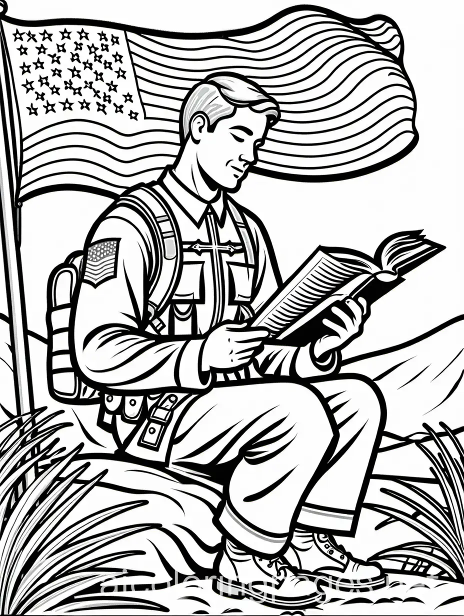 American-Christian-Soldier-Coloring-Page-with-Flag-Background