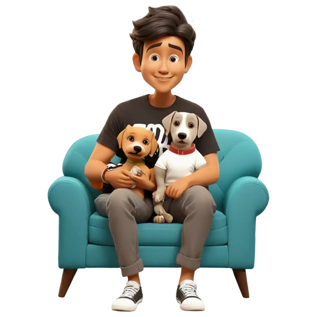 Cartoon-TShirt-Design-Dog-Sitting-on-Couch-a-Mamas-Boy-PNG-Image