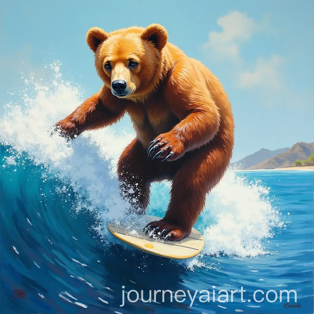 Polar-Bear-Surfing-Hawaiian-Waves-in-Expressionist-Oil-Painting-Style