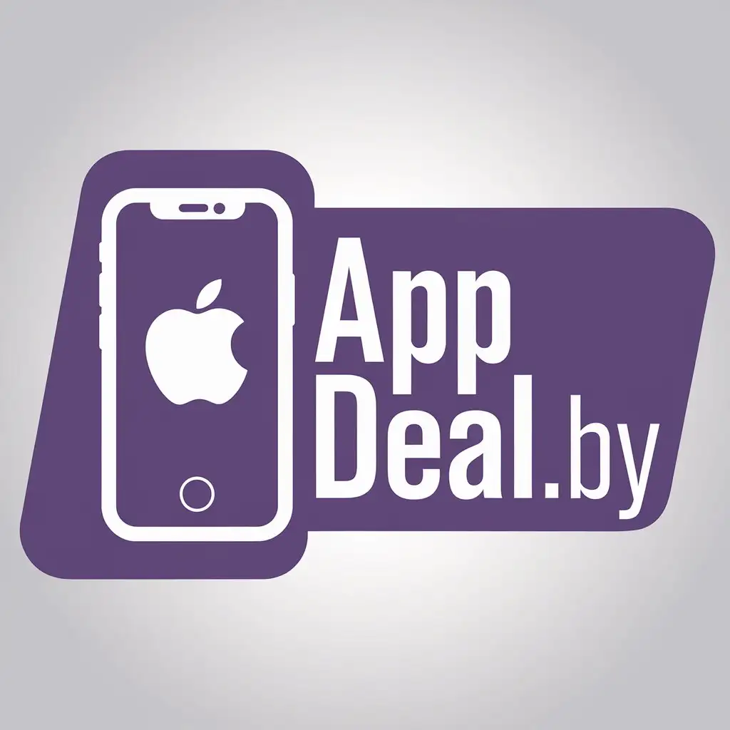 LOGO Design For AppDealby Minimalistic Purple White with iPhone Symbol