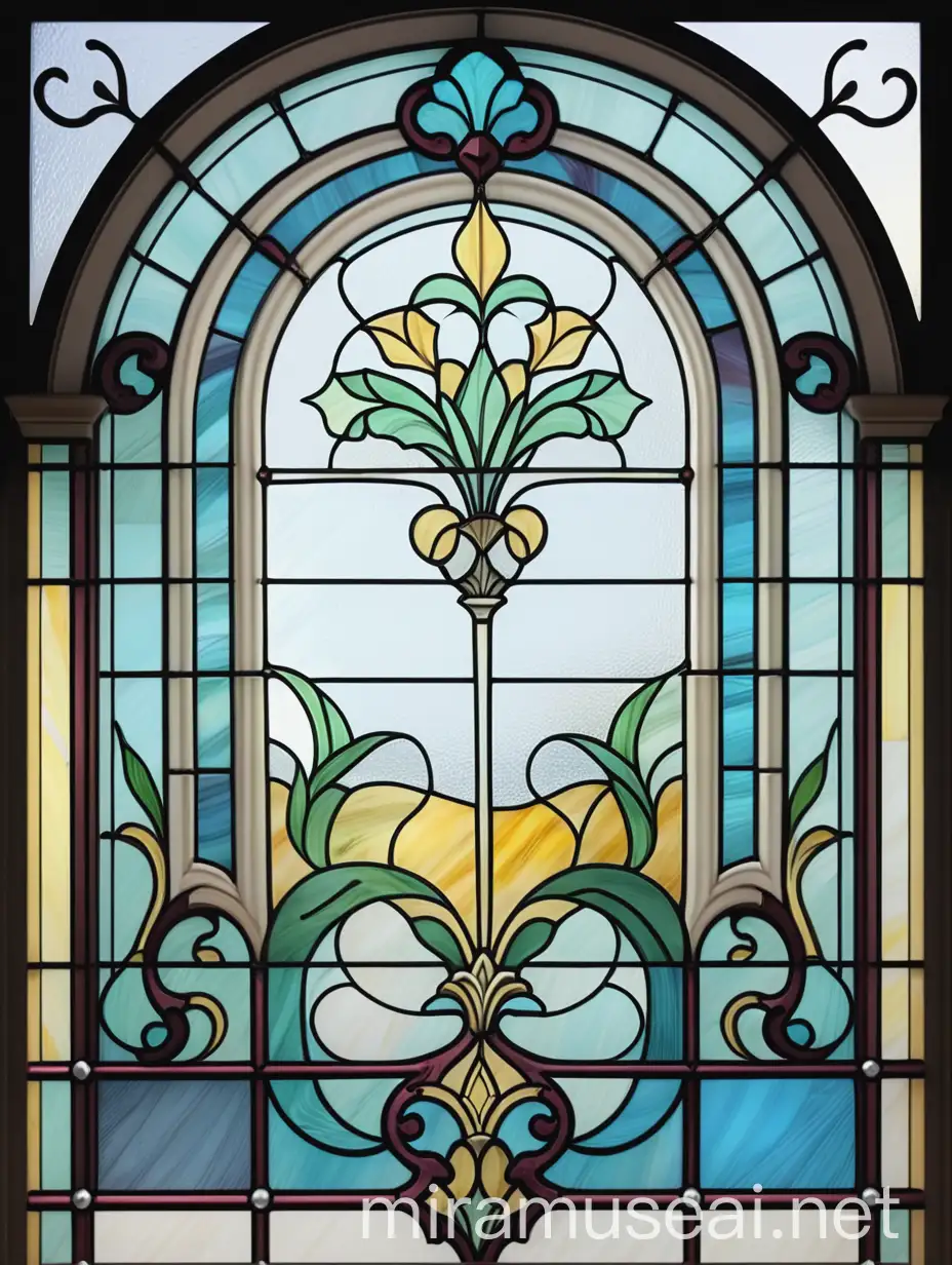 Classic Stained Glass Window Design in Living Room