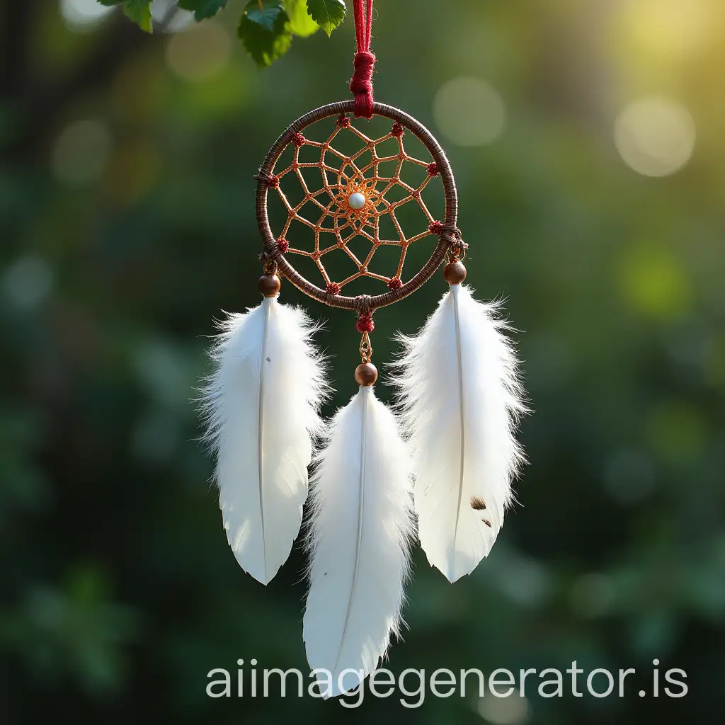 Dream-Catcher-with-White-Feather-Pendant