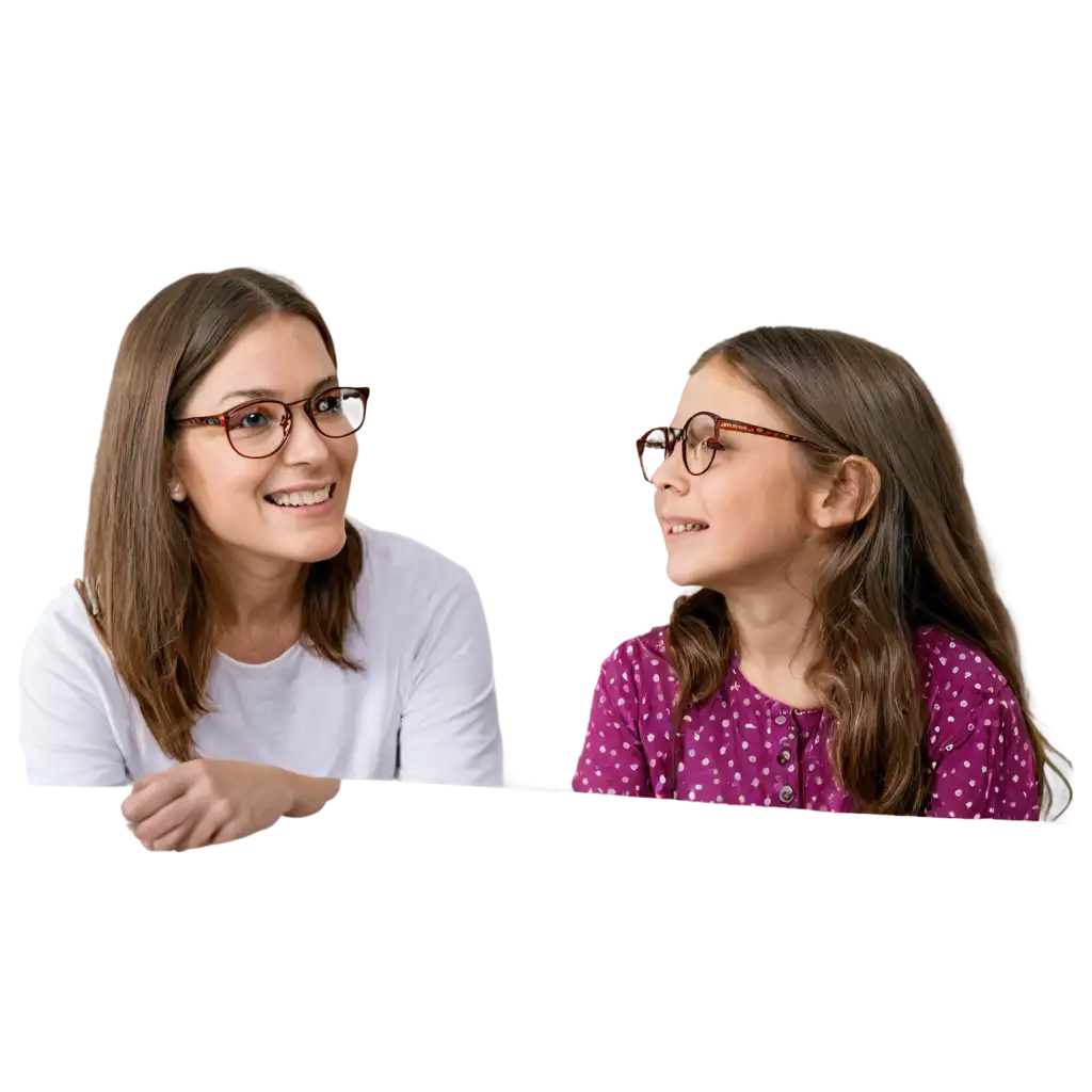 Woman-and-Child-with-Glasses-Reflecting-in-a-Mirror-HighQuality-PNG-Image-for-Multiple-Applications