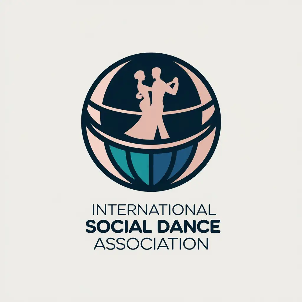 LOGO Design for International Social Dance Association Circle with Dancer Silhouettes and Clear Background