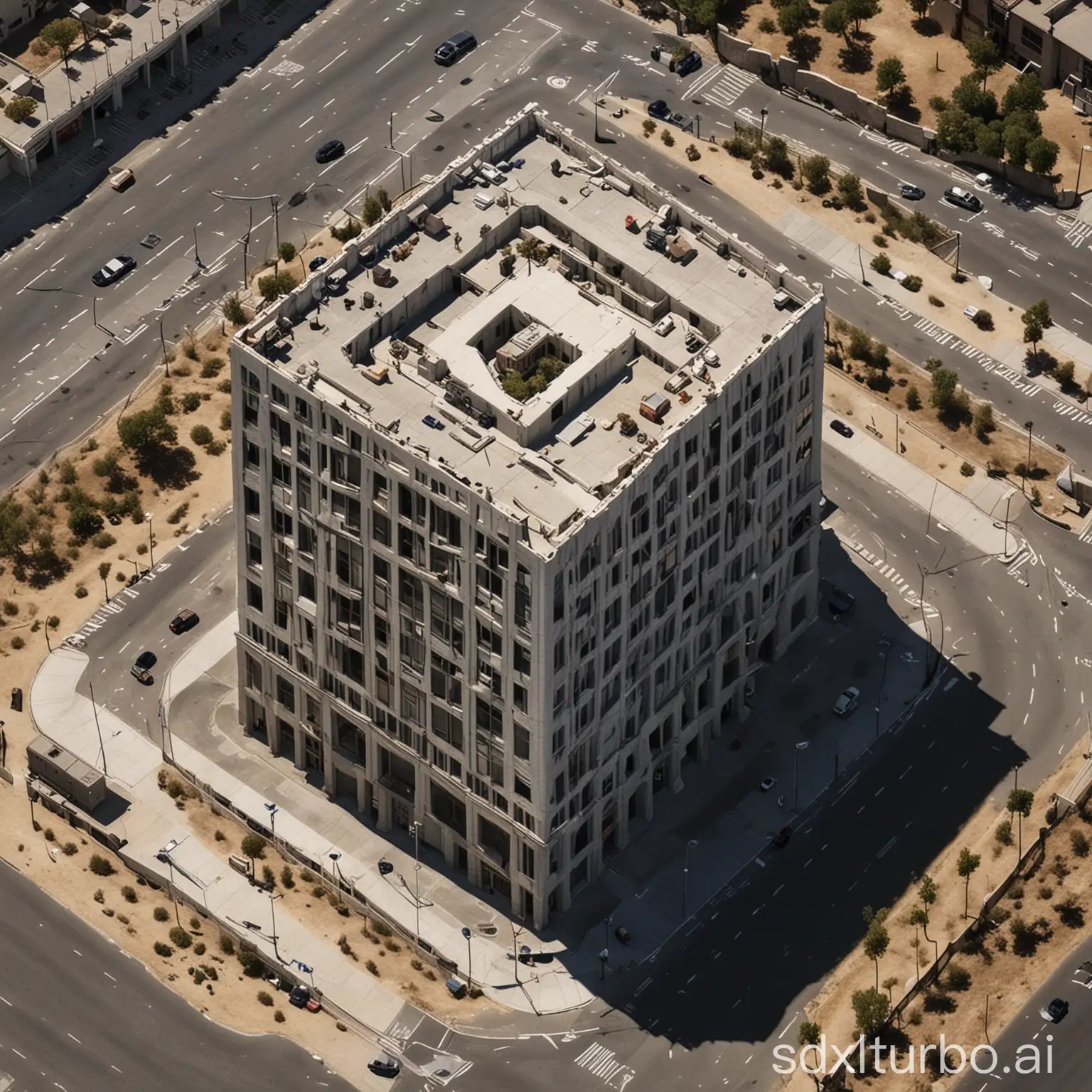 Aerial-View-of-Shadowless-Modern-Building