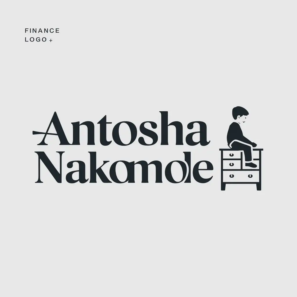 LOGO-Design-for-Antosha-Nakomode-Boy-on-Chest-of-Drawers-Symbolizing-Innovation-in-Finance