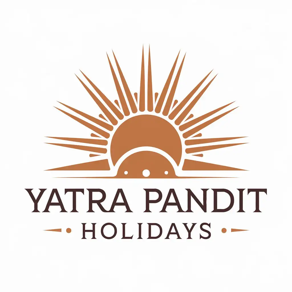 LOGO Design for Yatra Pandit Holidays Sun Symbol for Travel Industry with Clean and Modern Aesthetic