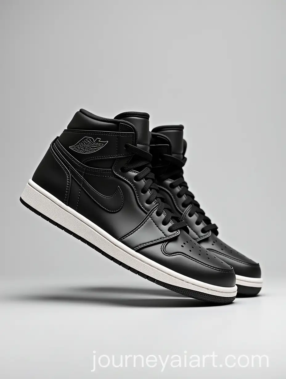 Black-andAI-Image-Prompt-Expansion-White-Air-Jordan-Sneaker-with-HighTop-Silhouette-and-Embossed-Logo