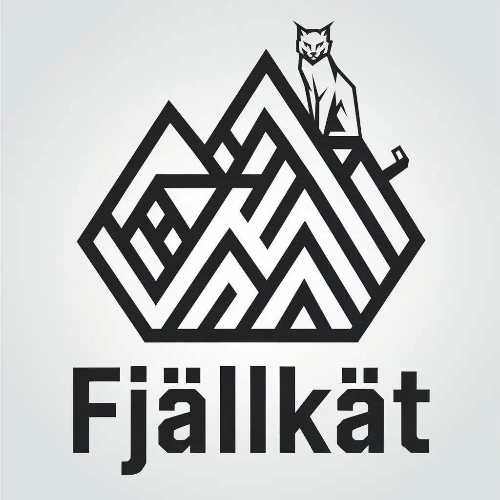 LOGO Design for FjllKt Mountain Bobcat Symbol with Vector Style