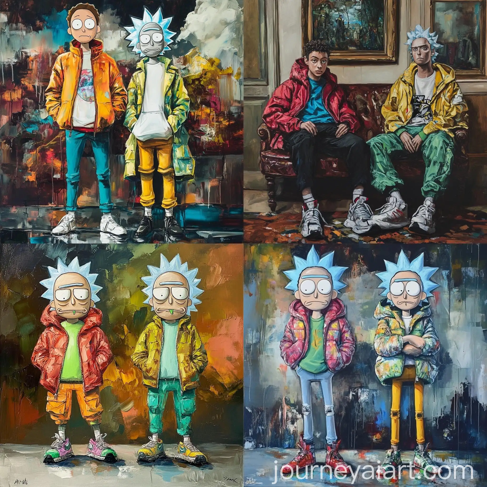 Rick-and-Morty-in-Balenciaga-Streetwear-Oil-Painting