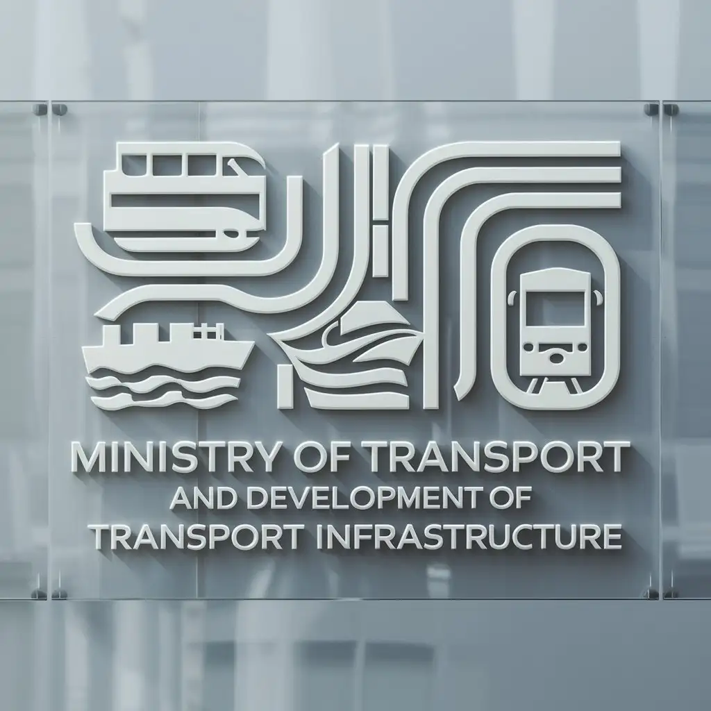 LOGO-Design-for-Ministry-of-Transport-and-Development-of-Transport-Infrastructure-Bus-Ship-Train-and-Roads-Theme-on-Clear-Background